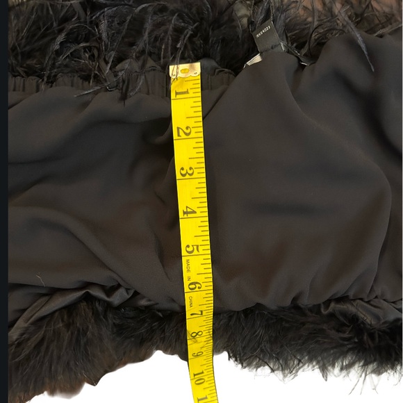 Banana Republic Luna Black Ostrich Feather Top Size L. NWT - Picture 5 of 10